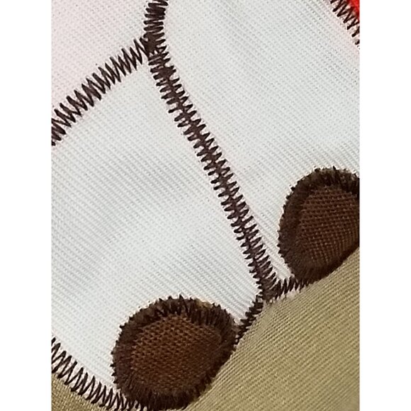 Vintage Giant 50 inch Christmas Stocking Applique Moose Reindeer in Chimney - Picture 5 of 7